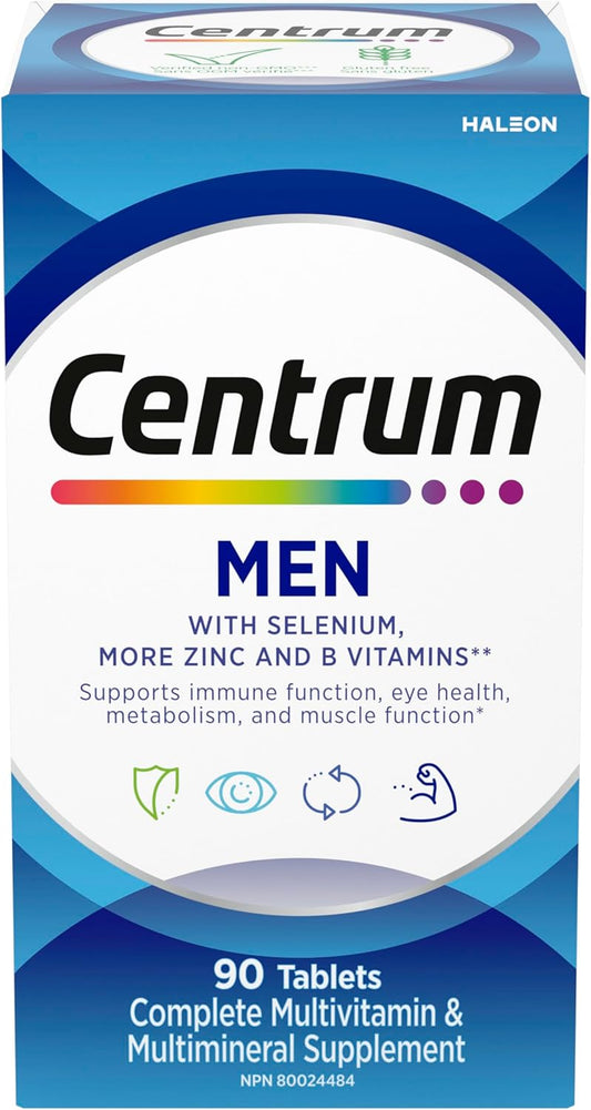 Centrum 男士复合维生素/矿物质补充剂，90 片（包装可能有所不同）