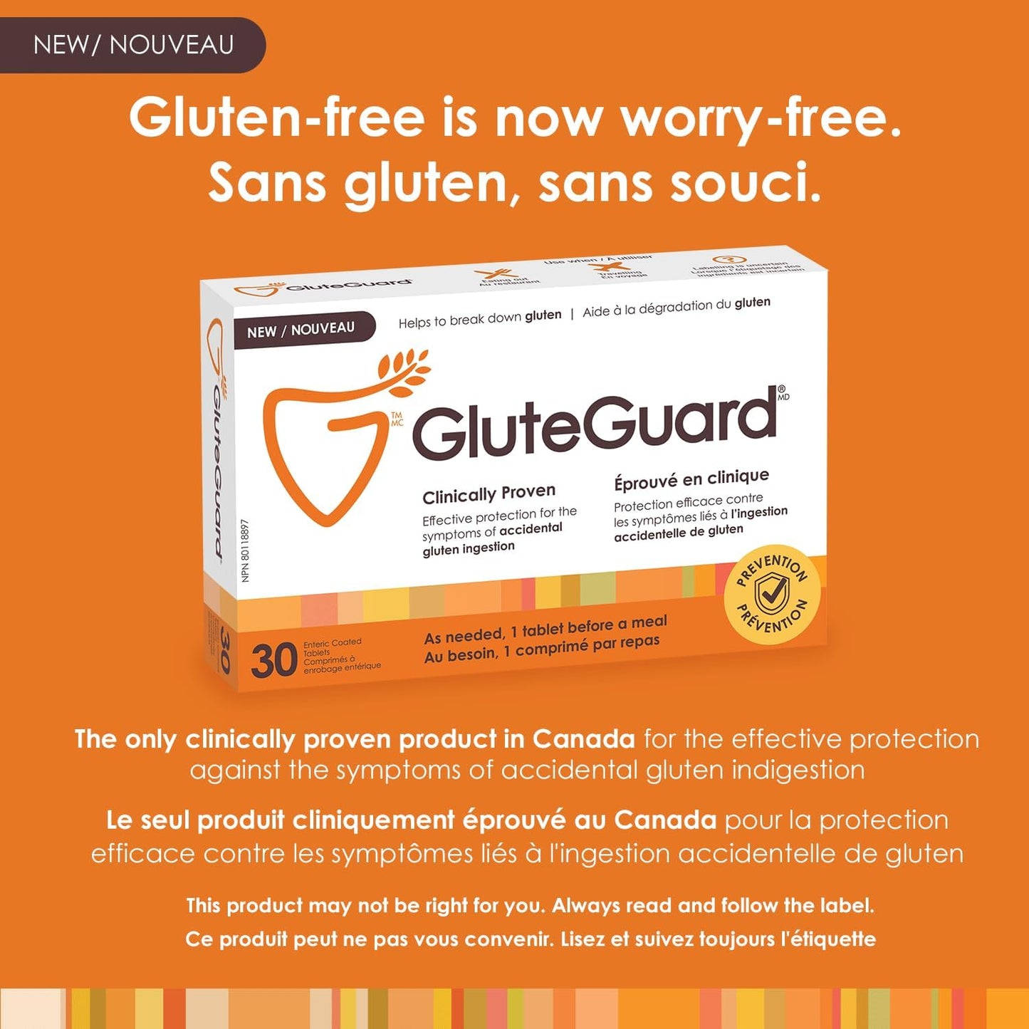 GluteGuard 腸溶片 - 30 片 - 有助於分解麩質；預防意外攝取麩質引起的症狀