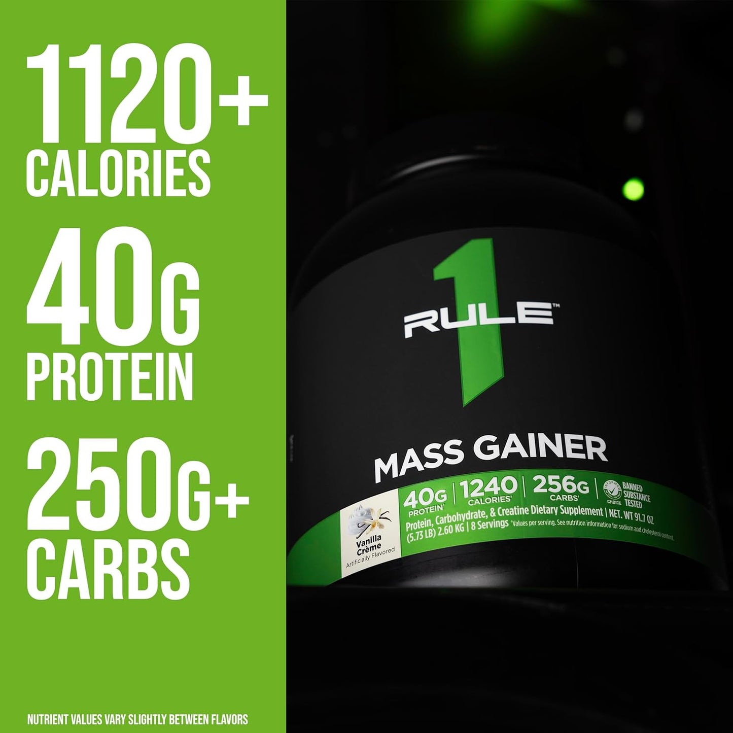 Rule 1 Mass Gainer 16 serv Strawberries & Crème 11.43 lbs