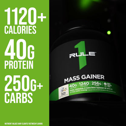 Rule 1 Mass Gainer 16 serv Strawberries & Crème 11.43 lbs