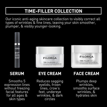 Filorga Time-Filler 5XP Eye Cream - Anti Aging Eye Cream For Wrinkles Correction & Smooth Eye Contour - With Peptides & Hyaluronic Acids - 15ml