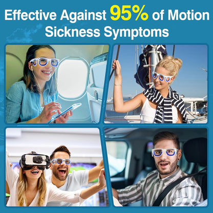 Hion 2 副成人防暈動病智慧眼鏡，超輕便攜式緩解噁心液體眼鏡，暈車暈機暈船眼鏡，旅行/巡航必備品