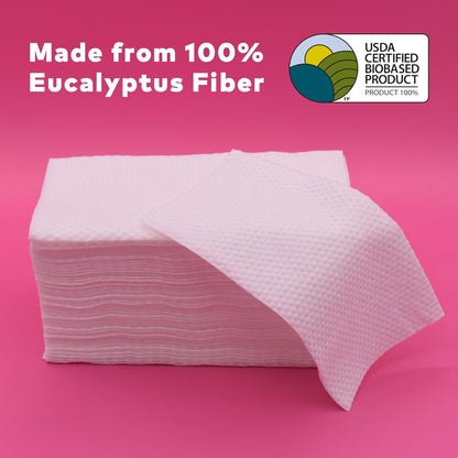 Cloud Clean Eco Towelettes, Certified 100% USDA Biobased Face Towel, Biodegradable Disposable Face Towelette, Dry Wipe Made From Ultra Soft, 100% Eucalyptus Fibers, 60ct., 1 pack