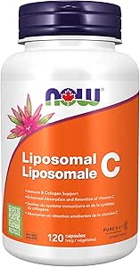 NOW Supplements，脂質體維生素 C，免疫和膠原蛋白支持，120 粒素食膠囊