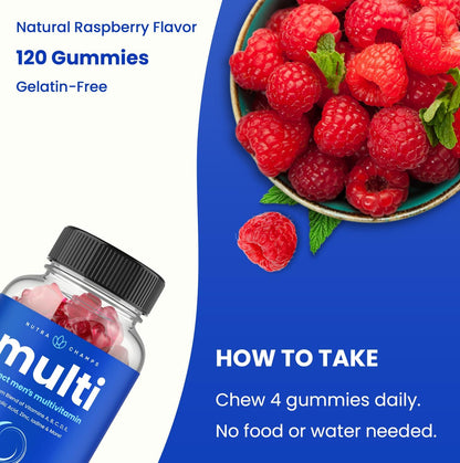 (2-Pack) Multivitamins for Men | Mens Multivitamin Gummies | Bones, Brain, Heart, Immune & Energy Supplement | Mens Vitamin A, B, C, D, E, Biotin & Folic Acid | 120 Gummy Vitamins