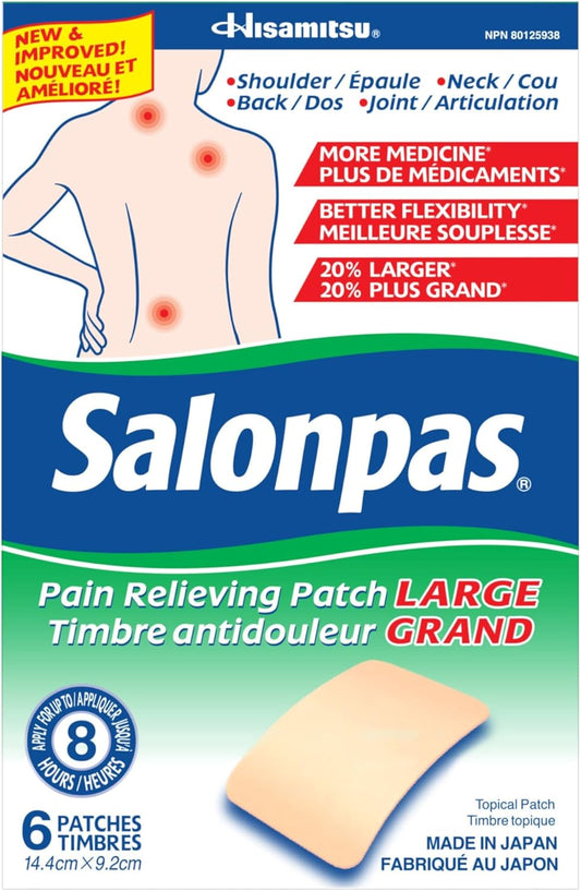 Salonpas Pain Relieving Patch Large, 6 count