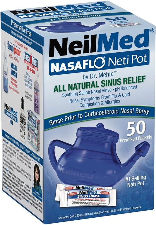 NeilMed Nasaflo 洗鼻壶，50 支（包装可能有所不同）