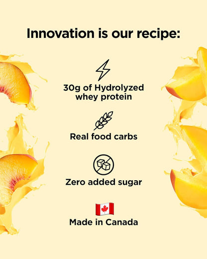 Hydromass 真食物清洁增肌粉，有机碳水化合物来源和水解乳清分离蛋白，桃芒果冰沙，3磅