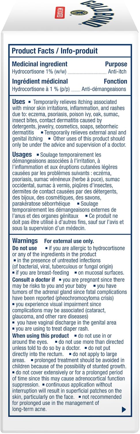 Gold Bond 药用强效湿疹缓解 1% 氢化可的松乳膏，56 克管装，药用湿疹治疗，含 5 种保湿剂，可缓解瘙痒、皮疹、发红、粗糙、刺激和炎症