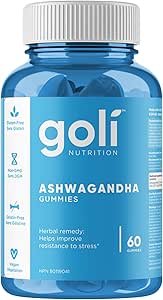 Goli 南非醉茄和維生素 D 軟糖 - 60 粒 - 混合漿果，KSM-66，純素，植物基，非基因，無麩質，無明膠，放鬆。恢復。舒緩，1 包