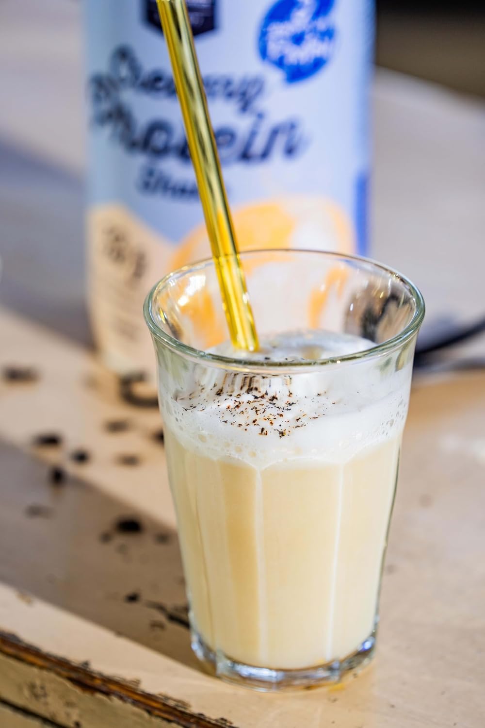 Multipower 奶油蛋白粉 — 香草味，420 克 | 奶油奶昔粉，乳清和牛奶蛋白混合物，易混合运动后蛋白质