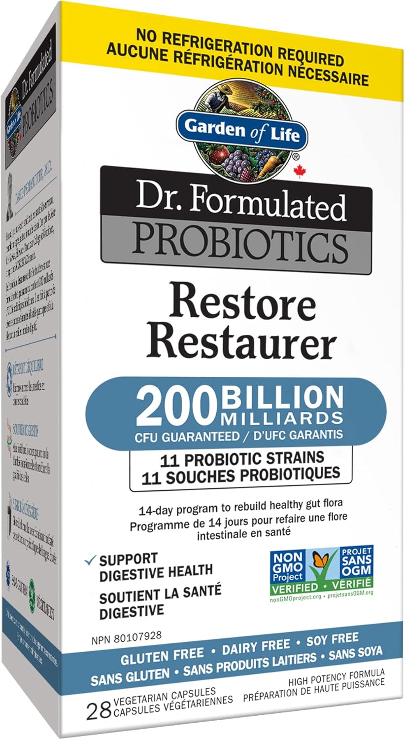 生命花園 - 博士配方益生菌恢復 | 2000 億菌落形成單位，重建健康腸道菌群，促進消化 | 11 種益生菌菌株 | 耐儲存 | 不含麩質，不含乳製品