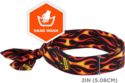 Ergodyne Chill-Its 6700 男女通用蒸发冷却头巾，火焰图案，均码