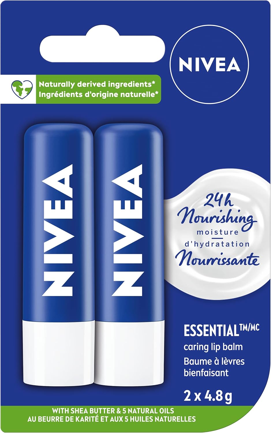 NIVEA Creme | All Purpose Moisturizing Cream| Face, Hand, Body Cream & Lip Care Essential, (2 X 4.8g) | Made with Jojoba Oil & Shea Butter, 24H Hydration, Transparent