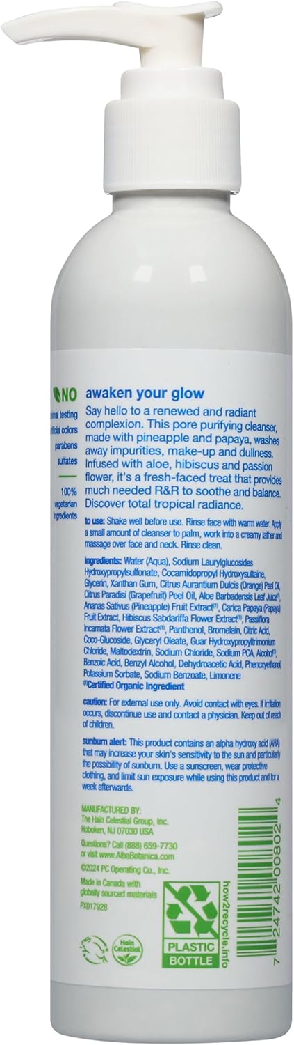 Alba Botanica Hawaiian Skin Care Pineapple Enzyme Facial Cleanser, 8 Fluid Ounce