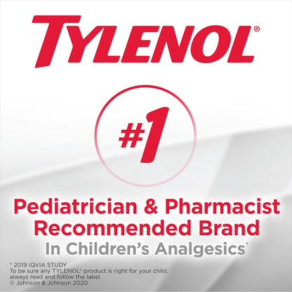 Tylenol Children's Liquid for Fever and Pain Relief, Cherry Blast Flavour, Dye Free, 100 mL Acetaminophen for Headache Pain, Muscle Ache Pain