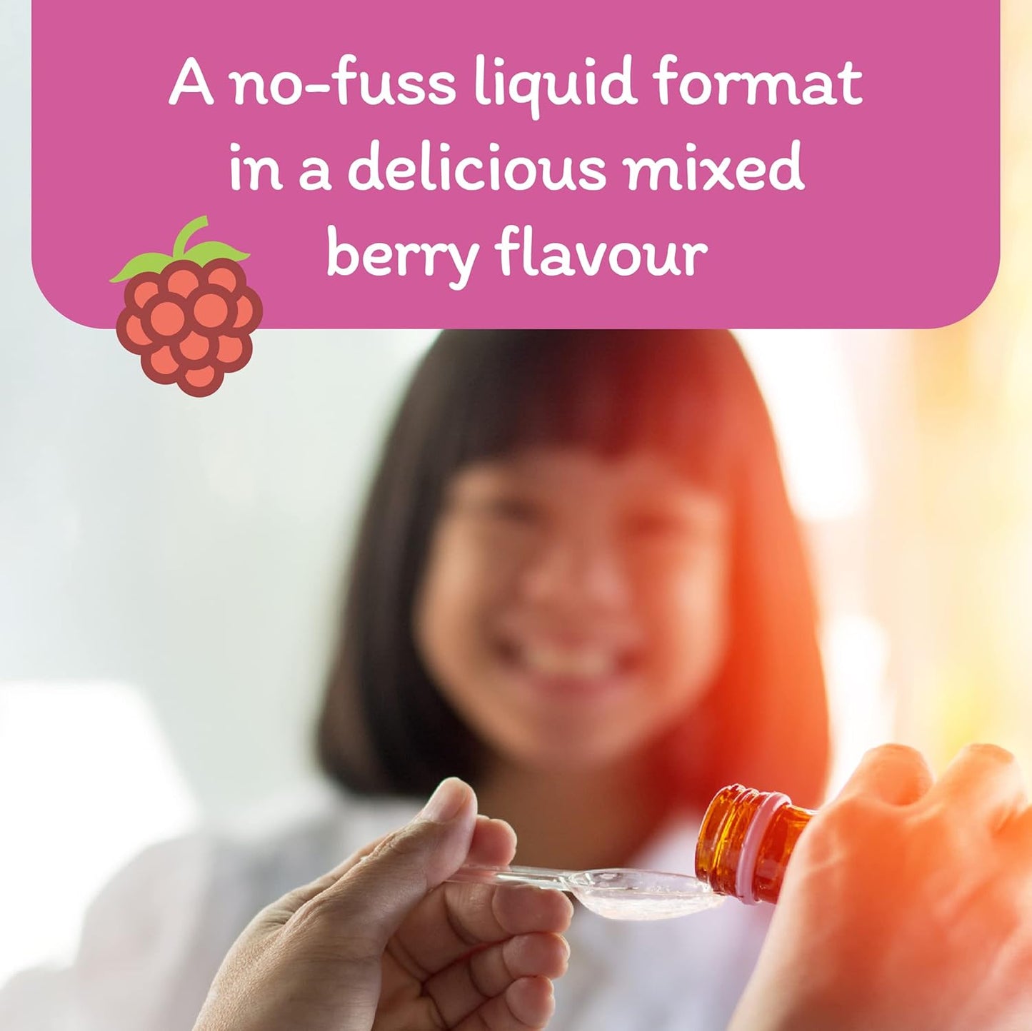 Organika Kids 液體鈣加強型 - 含維生素 D3 和 K2 - 促進骨骼和牙齒健康發育 - 混合漿果口味 - 450 毫升