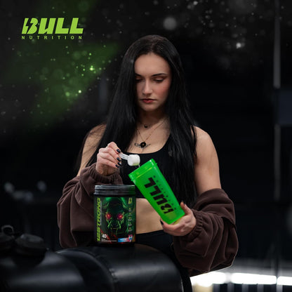 BULL Nutrition 12 STRONG - 含甘油、L-瓜氨酸、β-丙氨酸和肌酸补充剂的运动前粉，可促进肌肉生长，增强耐力、力量、专注力和能量输出 - 加拿大制造 - 40 份，730 克（730 克，Rocket Pop）