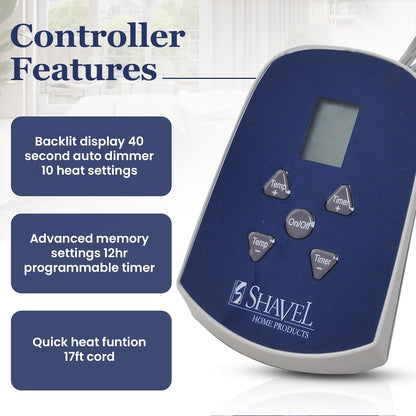 Thermee 超細法蘭絨夏爾巴電熱毯，單人，淡紫色