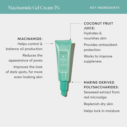 Naturium Niacinamide Gel Cream 5% | Face Moisturizer, For Healthier-Looking Dewy Skin | 1.7 OZ / 50 g