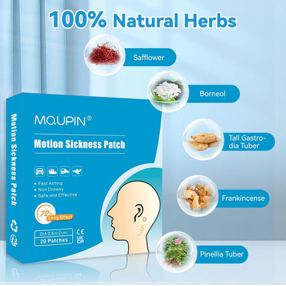晕车贴，60 片装，不瞌睡，减轻晕船晕车引起的头晕，适合乘车、乘船、乘游轮和飞机的旅行必需品