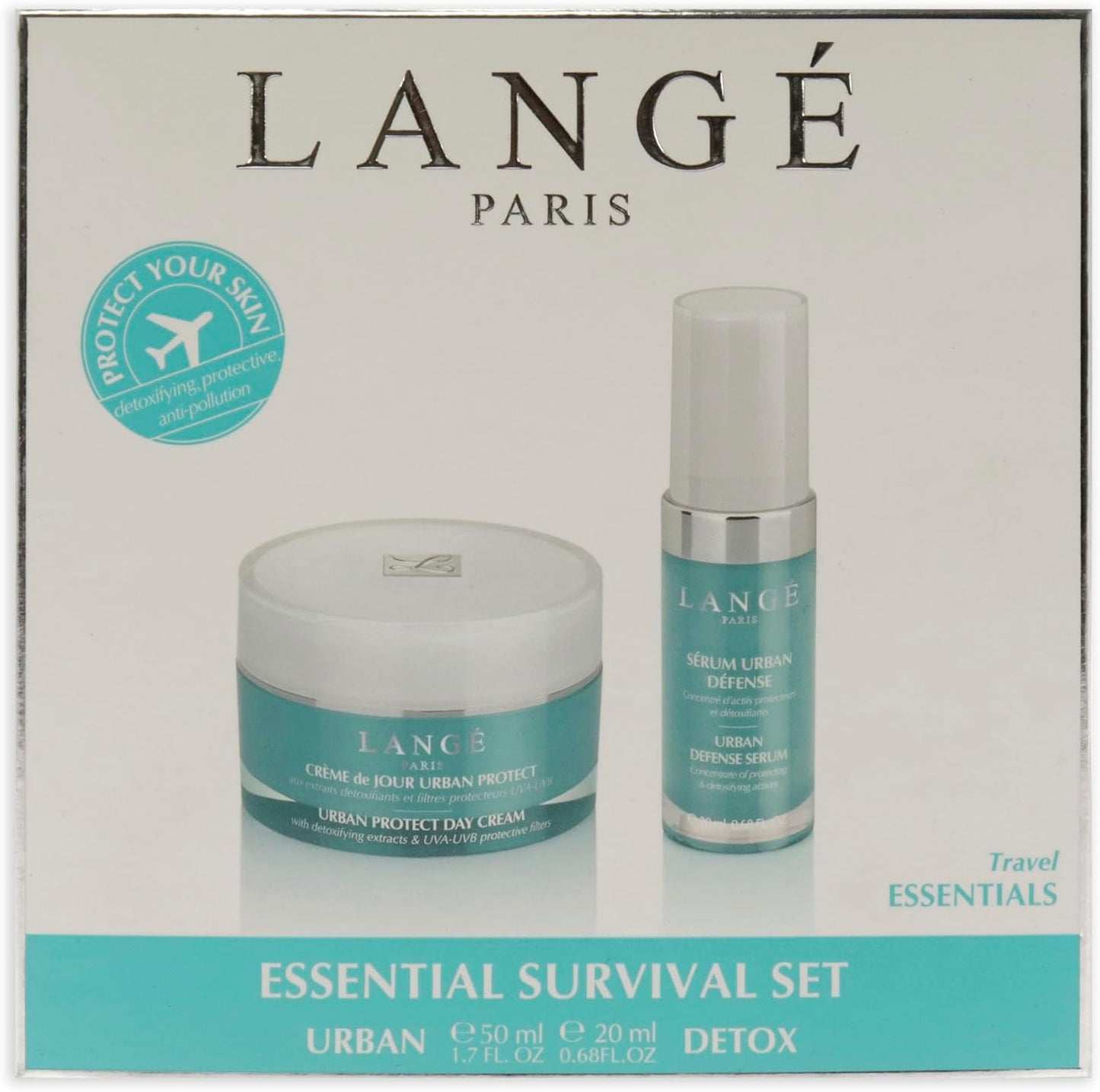 Lange Essential Survival Set 1.7oz Urban Protect Day Cream, 0.68oz Urban Defense Serum Unisex 2 Pc