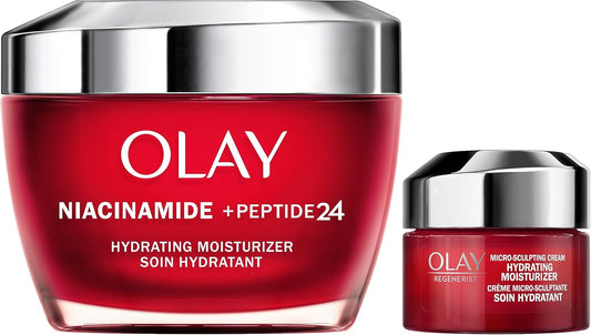 Olay Regenerist Niacinamide Face Moisturizer 50 mL + Olay Regenerist Micro-Sculpting Cream, Travel Size 15 mL, 65 mL Total