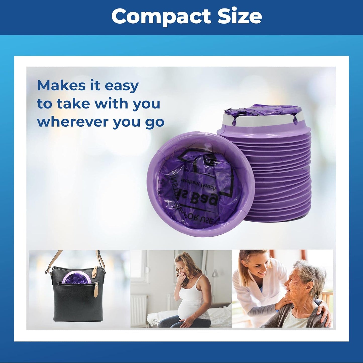 护理袋呕吐袋，带超强吸收袋 - 吸收 16 盎司 - 20 个呕吐袋 - 不再泄漏和飞溅 - 一次性使用 - 减少异味 - 易于处理 - 医疗级 - Cleanis 出品