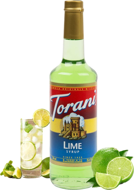 Torani Lime Flavour Syrup, 750ml bottle, 2 Pack, light green