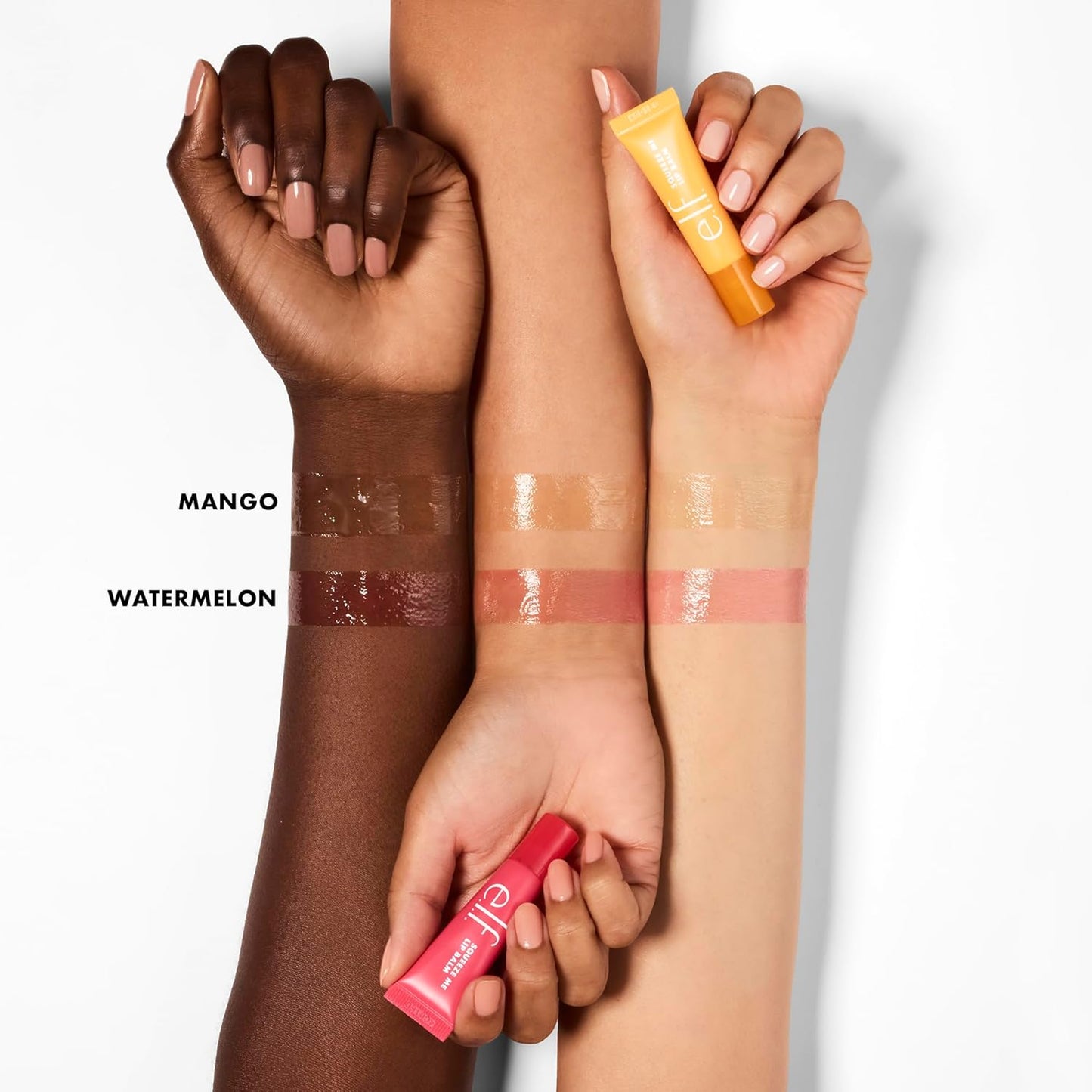 e.l.f. Squeeze Me More Lip Balm Duo, Moisturizing Balm For A Sheer Tint Of Colour, Made With Hyaluronic Acid, Vegan & Cruelty-Free, Mango & Watermelon