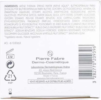 Eau Thermale Avene RICH Revitalizing Nourishing Cream, Ultra Nourishing Face Moisturizer, Red Fruit Extract, Antioxidant Protection, Non-comedogenic, 50 ml