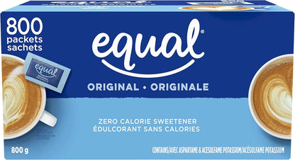 EQUAL 0 Calorie Sweetener, Sugar Substitute, Zero Calorie Sugar Free Sweetener Packets, Sugar Alternative, 800 Count