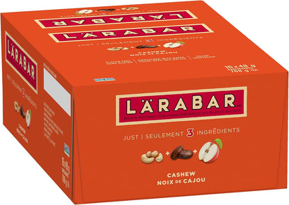 LÄRABAR 腰果、水果和坚果能量棒，16 条装，无麸质，纯素，家庭装，零食棒，768 克/包