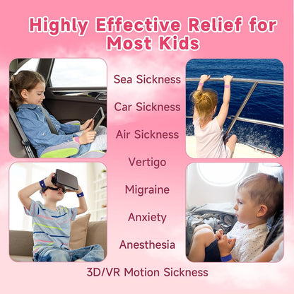 LYJEE 儿童晕车腕带，旅行晕车缓解腕带，晕车晕船防恶心腕带