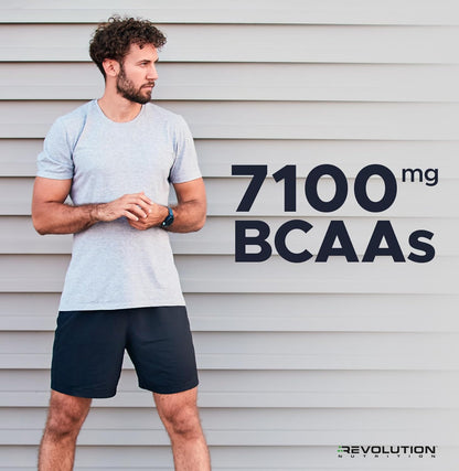 Revolution Nutrition, BCAA Splash，BCAA 粉，純素配方，零卡路里，無乳糖，肌肉恢復，運動後，7100 毫克支鏈氨基酸，1000 毫克瓜氨酸蘋果酸鹽，280 克，46 份（糖果桃子…