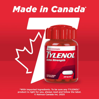 Tylenol Extra Strength Caplets for Headache, Migraine, Arthritis and Pain Relief, 500 mg Acetaminophen, 50 Caplets