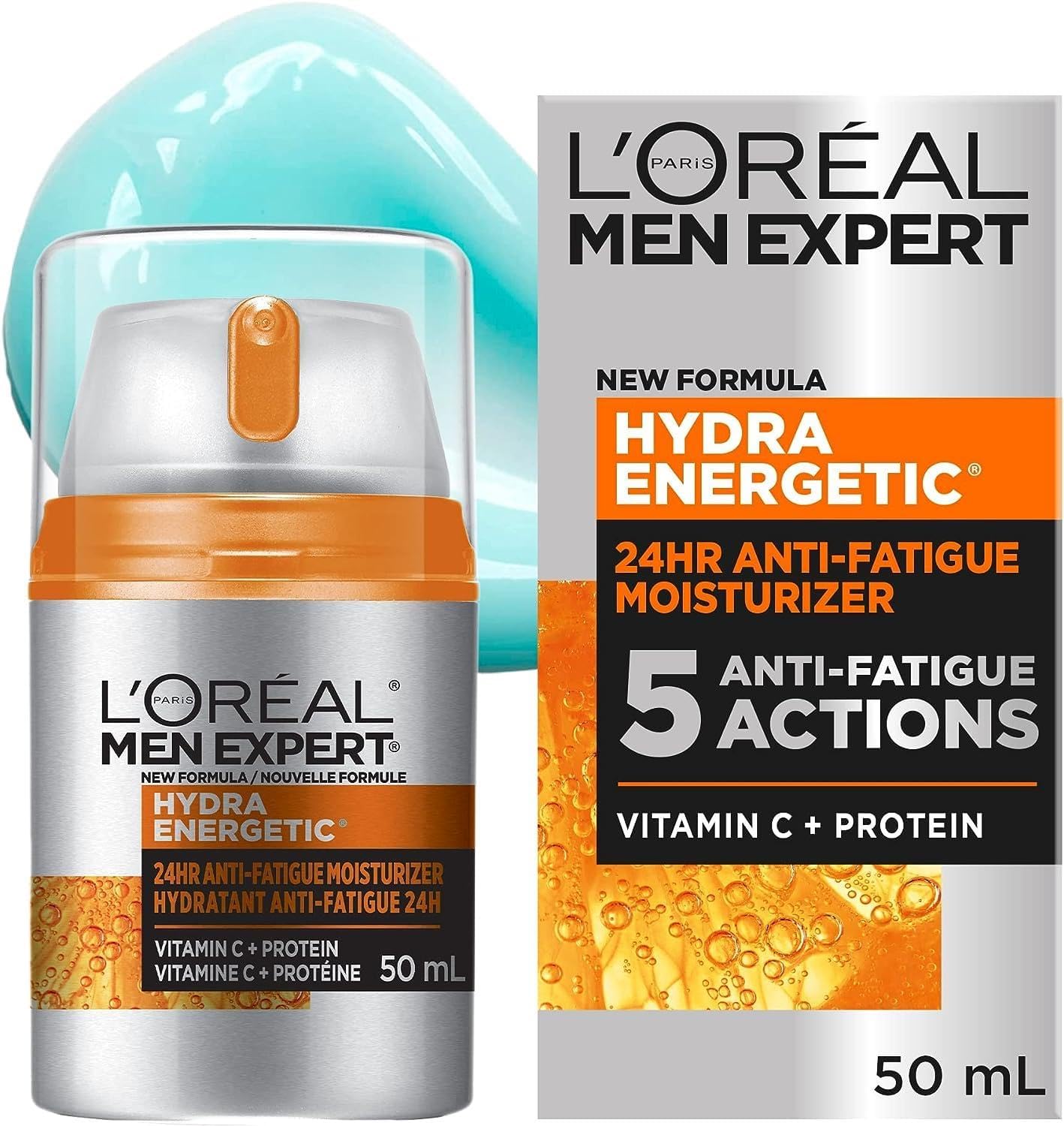 L'Oréal Paris Men Expert Power Age Revitalizing Eye Care & Men Expert Hydra Energetic Face Cream with Vitamin C + Protein