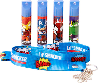 Lip Smacker Flavored Lip Balm Set With Lanyard, Marvel