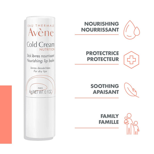 Eau Thermale Avene 唇部護理保濕霜，適用於乾燥受損的嘴唇，24 小時滋養，乾裂的嘴唇，棒狀