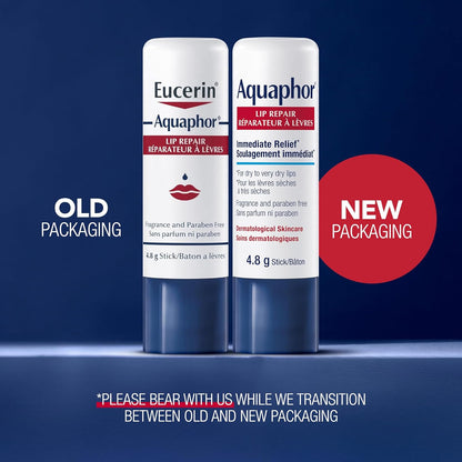 EUCERIN AQUAPHOR 唇部修復棒 DUO PACK 適用於乾燥、皸裂和開裂的嘴唇，2x4.8g