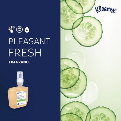 Kleenex® Botanics 奢华泡沫洁肤乳 (52788)，1.2 升透明清新香味自动洗手液补充装，适用于 Kimberly-Clark Professional™ ICON™ 和 Scott® Pro™ 自动分配器（4 瓶/箱）