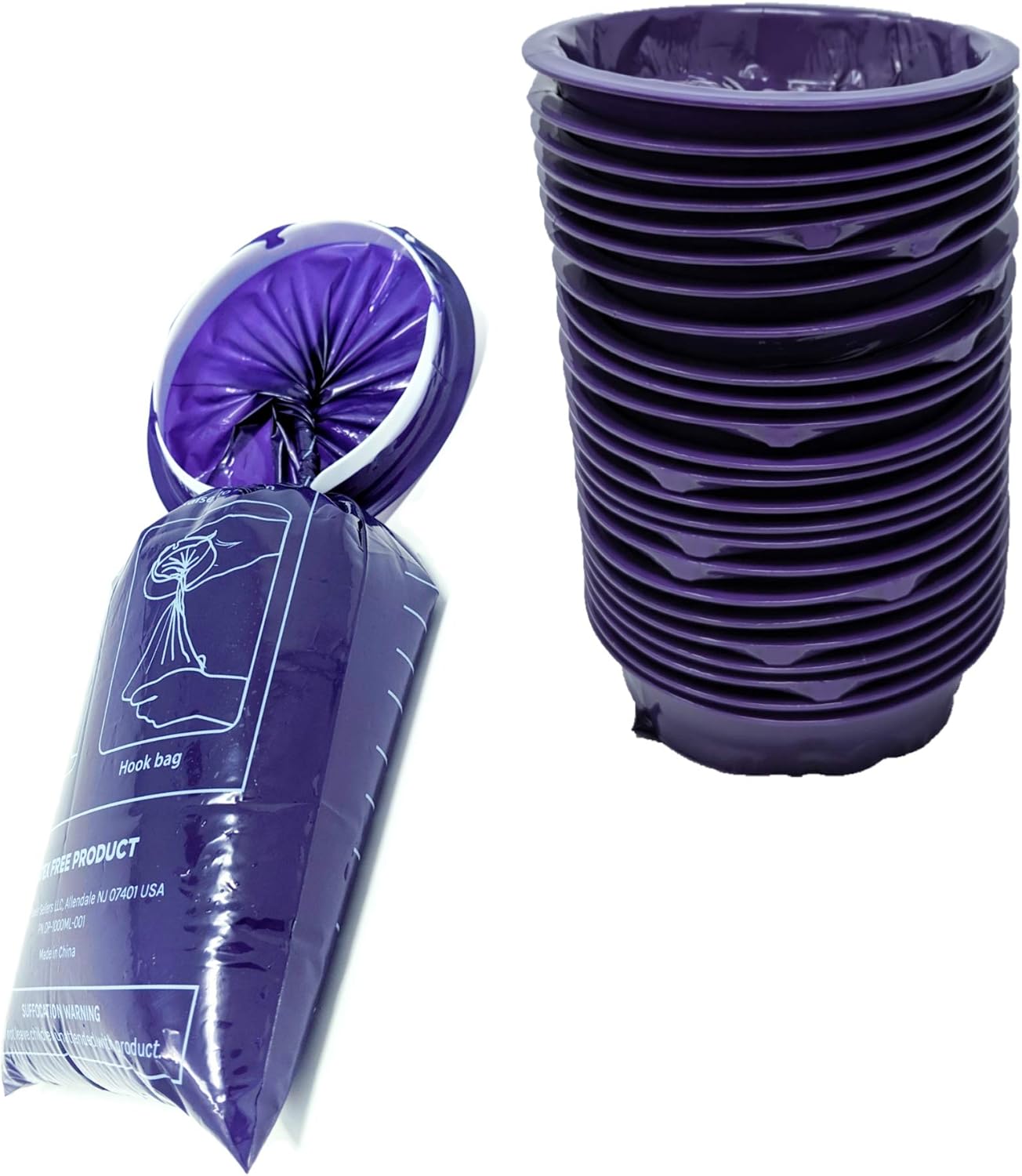 iSick 一次性呕吐袋 1000ml，24个装，深紫色，优质医用级，孕吐、儿童、出租车司机、汽车晕车，便携，不脏乱