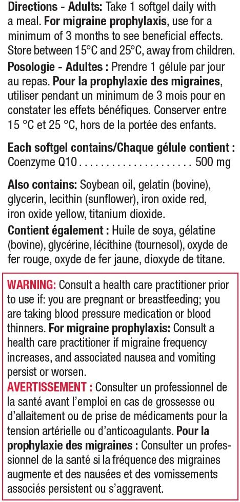 CoQ10 500 毫克超強效 - 輔酶 Q10，非基因改造，無麩質，30 粒（1 包）和 Omega-3 Select 1,000 毫克