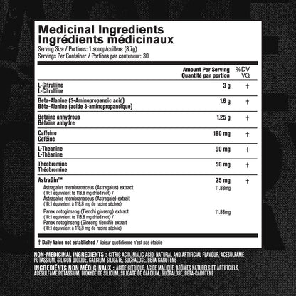 NITROSURGE 鍛鍊前補充品 - 源源不絕的能量、瞬間增強力量、清晰的注意力、強烈的泵感 - 一氧化氮助推器和含 β-丙氨酸的鍛煉前粉末 - 30 份，酸桃圈
