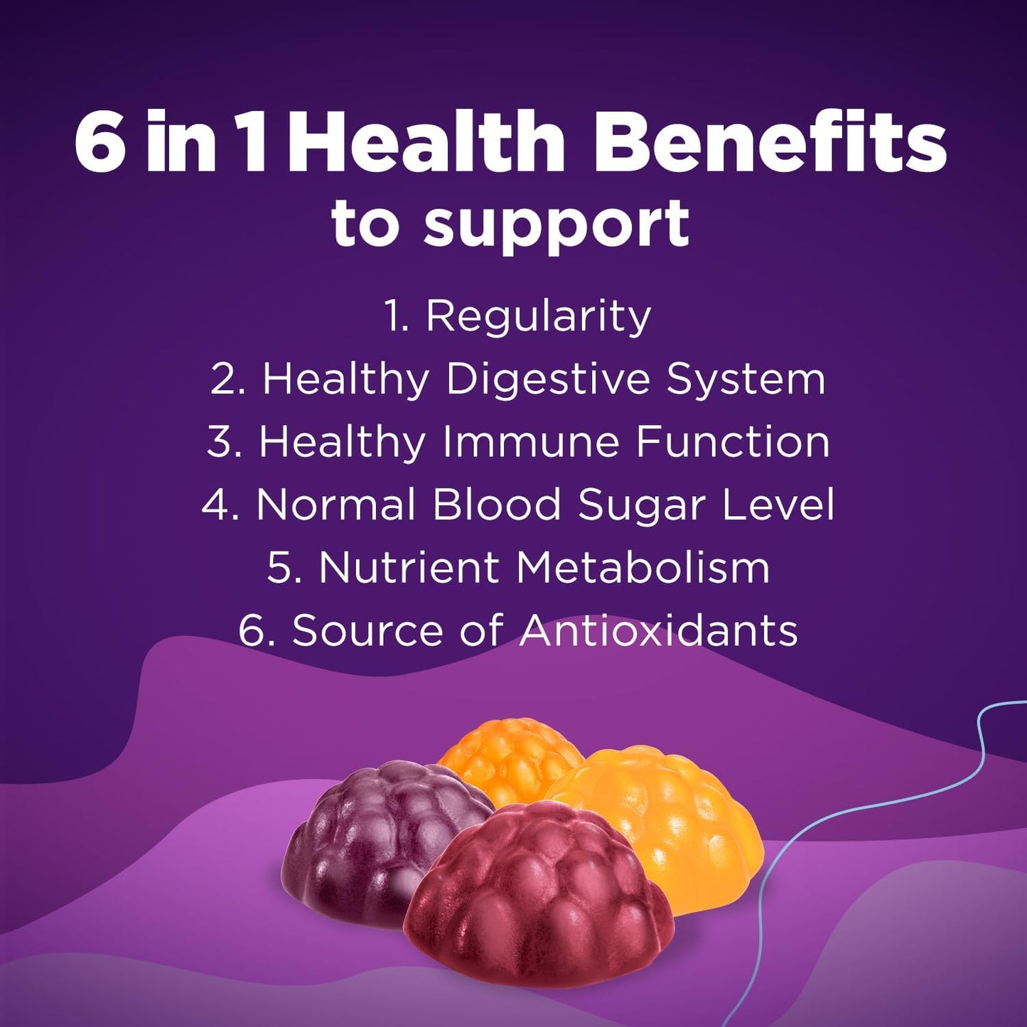 RestoraLAX RestoraFIBRE+ 6 in 1 Daily Prebiotic Fibre Supplement Gummies for Adults, Supports Health Benefits, including Regularity, Gentle Constipation Relief & Healthy Immune Function with Naturally Sourced Inulin (75 ea)