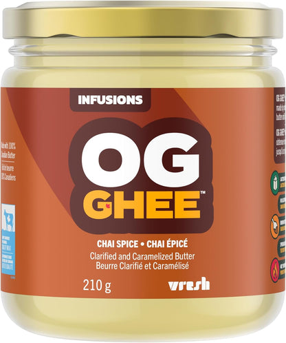 OG GHEE | 210g | Chai Spice | Hormone and Antibiotic Free Clarified Butter, Caramelized Flavour, Keto and Paleo Friendly, Gluten Free, Lactose and Casein Free, Carnivore