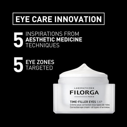 Filorga Time-Filler 5XP Eye Cream - Anti Aging Eye Cream For Wrinkles Correction & Smooth Eye Contour - With Peptides & Hyaluronic Acids - 15ml