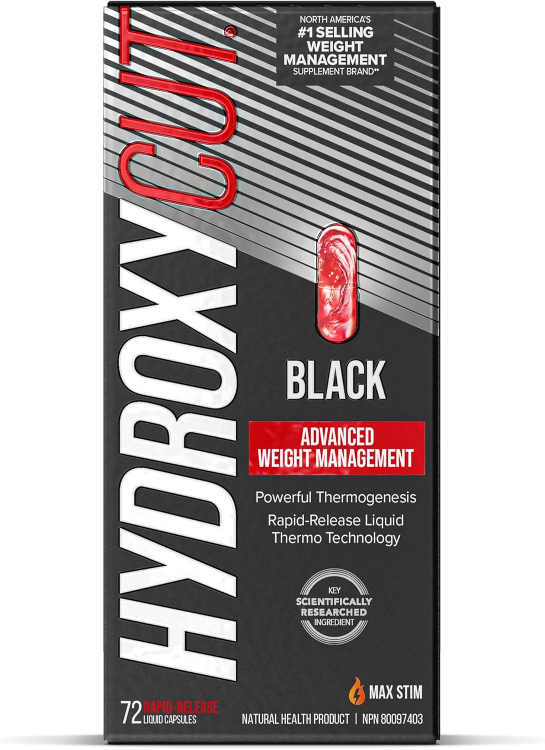Hydroxycut 男女通用减肥药，Hydroxycut Black，减肥补充剂，减肥能量丸，减肥新陈代谢促进剂，减肥能量补充剂，72 粒