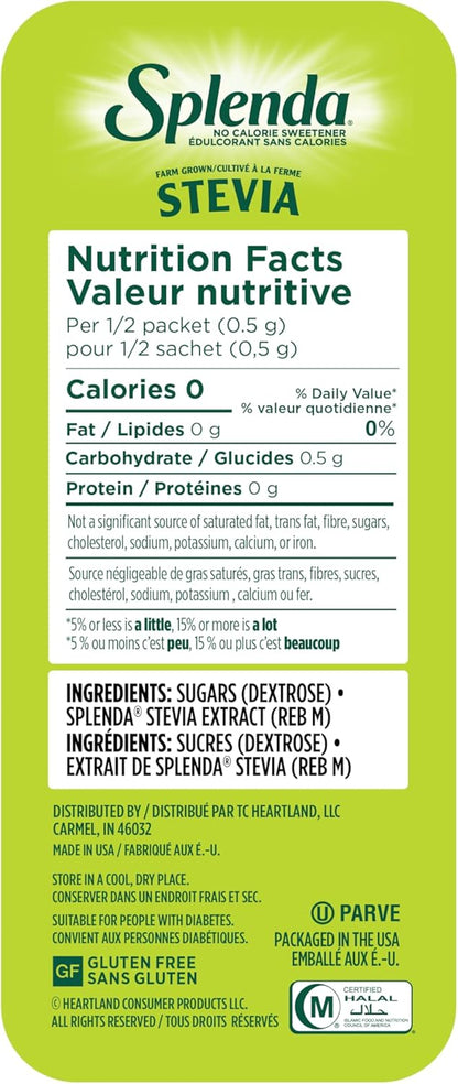 SPLENDA Stevia No Calorie Sweetener, Sugar Substitute Packets, 400 Count (Pack of 1)