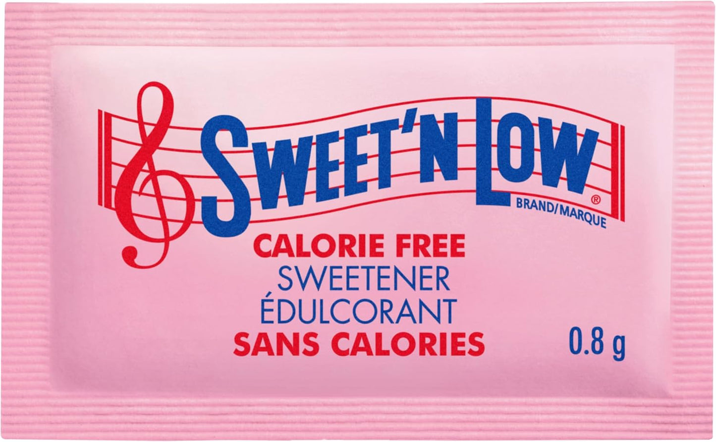 Sweet'N Low - Zero Calorie Sweetener - with Cyclamates. Diabetic-Friendly, Gluten-Free, Kosher, Vegan - Perfect for Iced and Hot Coffee, Tea and Lemonade, Made in Canada - 200 Packets